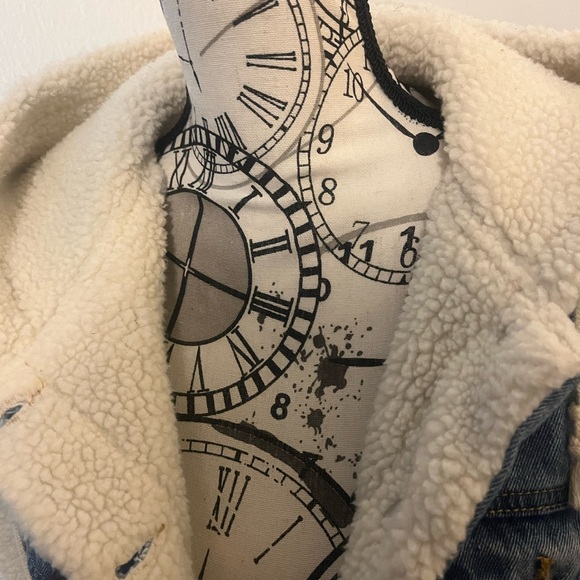 Denim/ fleece bomber jacket - Picture 4 of 12